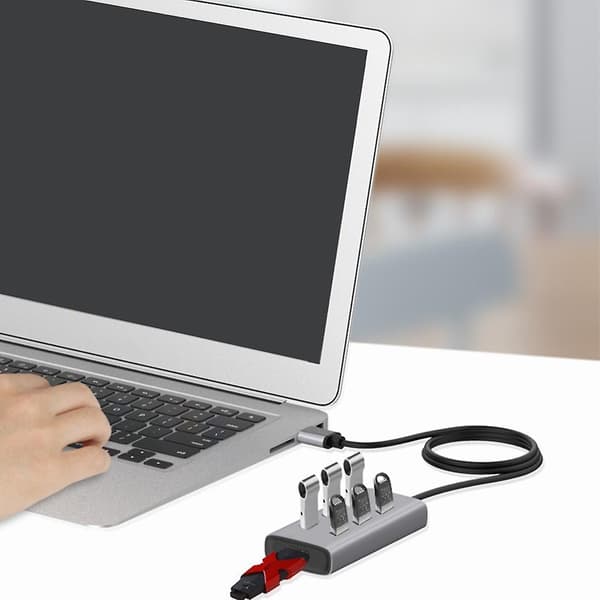 Snabb dataöverföring USB-splitter 7-portars USB 3.0-hubb med hel aluminiumkropp