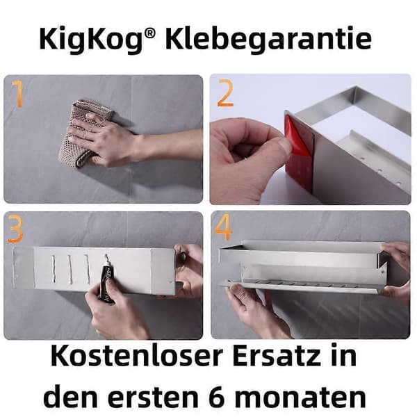 Dusjhylle, selvklebende dusjhylle, børstet nikkel 30CM