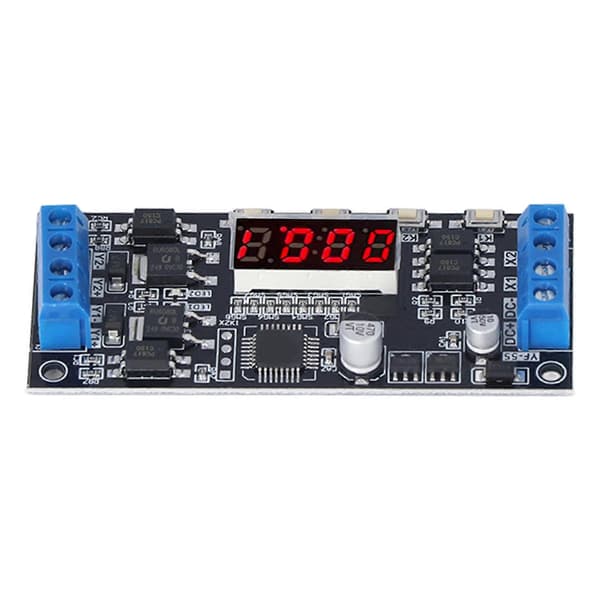 Timer Modul Trigger 2-vägs Multifunktionell Svart Justerbar Fördröjningstimerbrytare DC7-30V