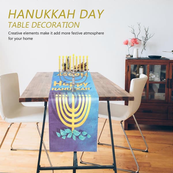 Hanukkah bordløper for dekorasjon multifunksjonell bordduk