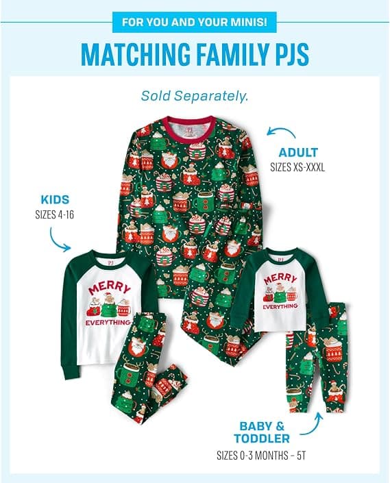Julepyjamassæt, matchende familieoutfits, perfekte til jul (Far størrelse M)
