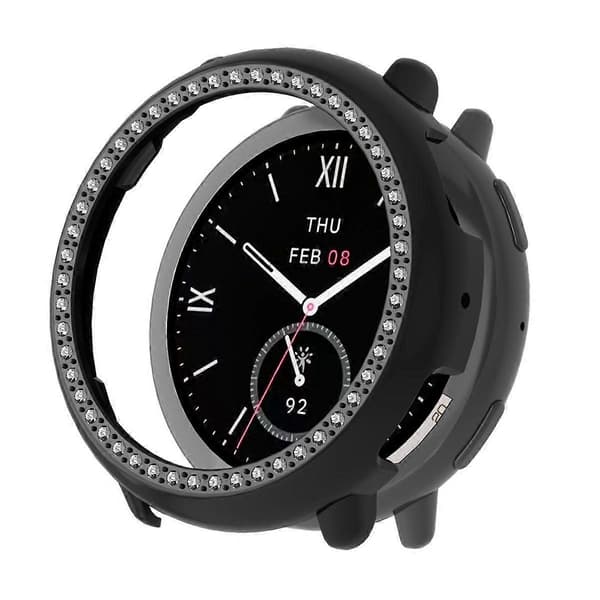 Timanttinen puolipeittävä PC-kellon suojakotelo Amazfit Active 2:lle Black