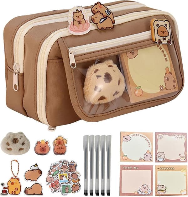 【2F】Capybara plyschpenna, transparent penna, Capybara
