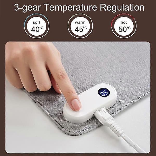 (Ny) Intelligent Digital Display Timing Oppvarming Musematte Kontor Skrivebord Elektrisk Varmematte, CN-plugg, Stil: Grønn 60x36cm Not Specified