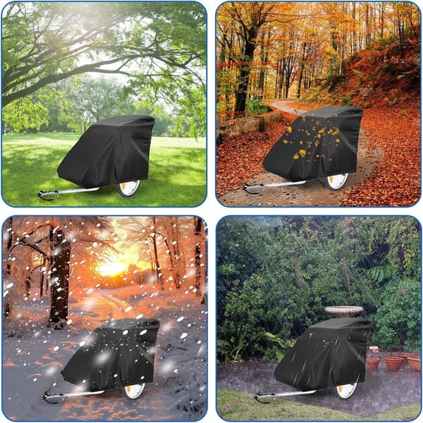 420D Oxford-pyörävaunun suojus 140×84×100 cm Vedenpitävä UV-tuuli pöly musta