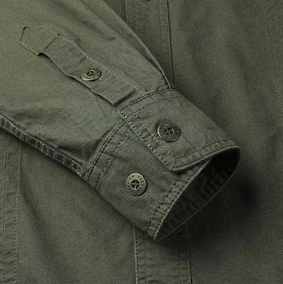 Arbeidsskjorte med lange ermer for menn (S-4XL) navy M