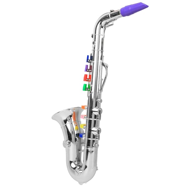 [2F]Mini Plast Saxofon Legetøj til Børn Sølv Musikinstrument Gave