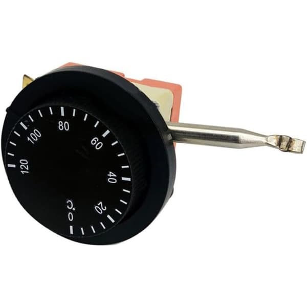 Mekanisk termostat 0-120°C - Integrert temperaturkontrollknapp