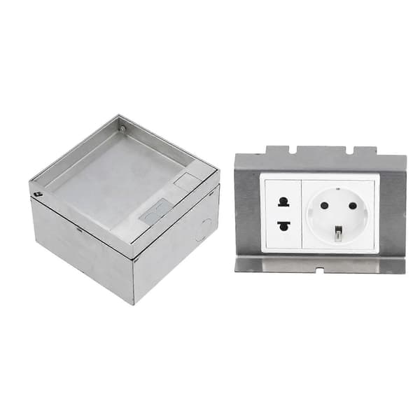 Innfelt stikkontakt 2-hulls universal 2-pins gulv vanntett stikkontakt