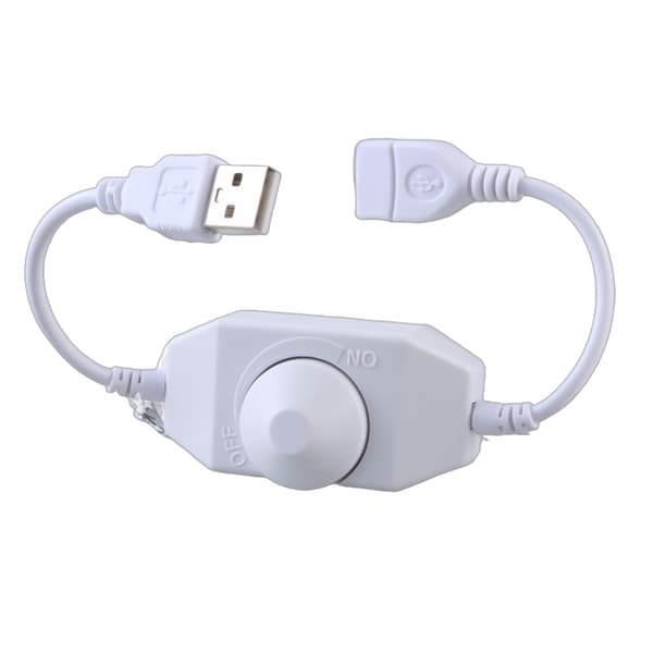 DC5V USB LED Dimmer Extension Cord Speed Control Switches Power Cable Controller White 0.06