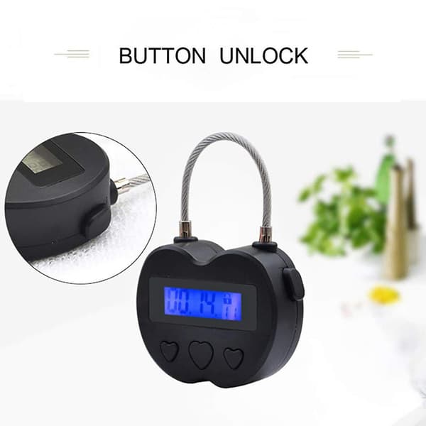 【2F】2x Smart Time Lock LCD-skärm Tidslås USB Uppladdningsbart Tillfälligt Timerlås Resa Elektronisk