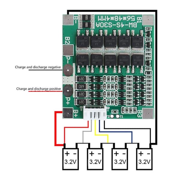 4S 30A Li-ion Litium 18650 Batteri BMS Beskyttelse PCB-kort 3,2V Celle Blue