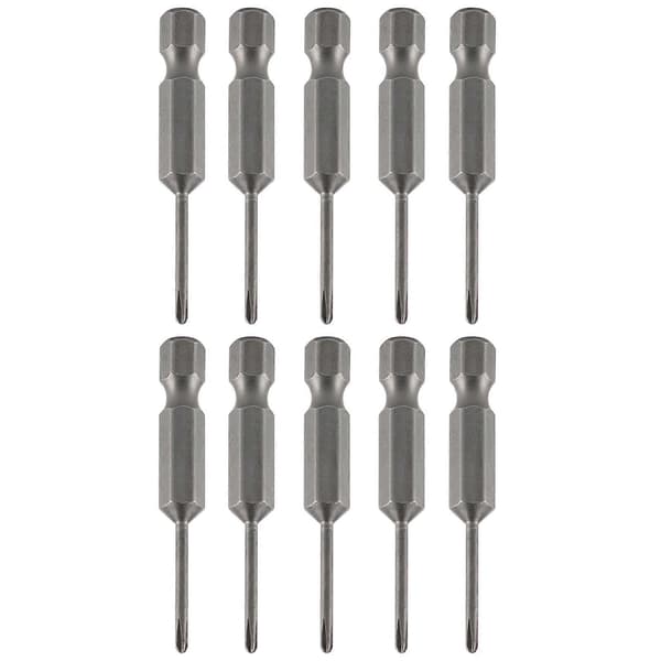 10 stk. elektriske skrutrekkerbits kryss med magnetiske herdede tilbehør S1/4 2mm