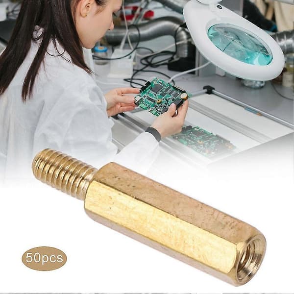 Avstandsstykke messingkobling M3 x 15 mm sekskantmuttere PCB-kort 50 stk sett
