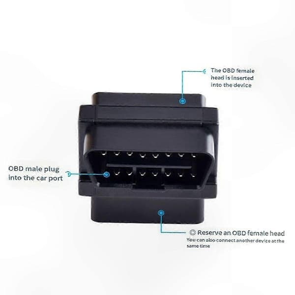 OBD2-kabeladapter 16-benet han til dobbelt hun Plug and Play splitterstik kompatibel med diagnostiske værktøjer A