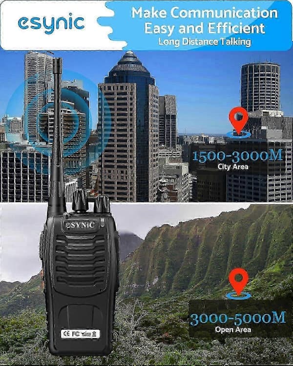 [2F]3-pack professionella walkie talkies för vuxna 5KM/3Miles lång räckvidd walkie talkies