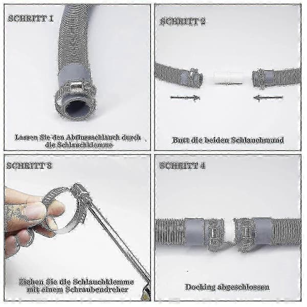 Afløbsslangeforlænger til vaskemaskiner, 2m afløbsslange universal vaskemaskineslange, afløbsslange D