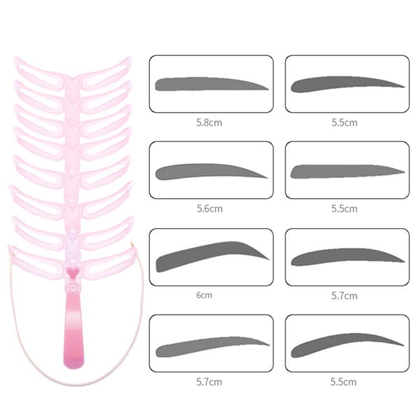 【2F】8-i-1 Ögonbrynsform Ögonbrynsmallar Återanvändbar Design Ögonbrynsgr one size