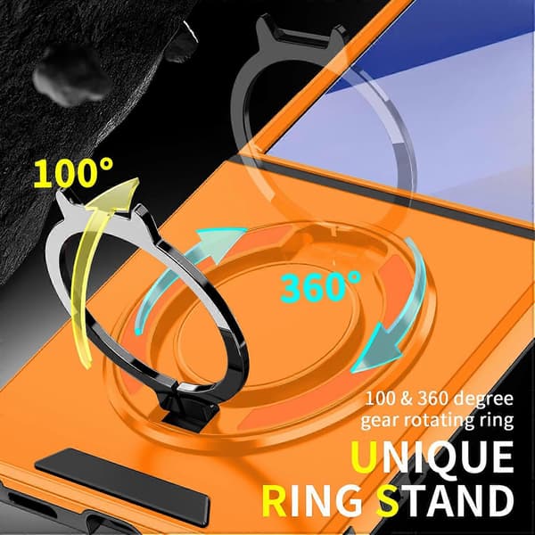 Skjutbart Camshield Ringhållare Mobilskal Orange Orange For Samsung Galaxy Z Flip7 5G