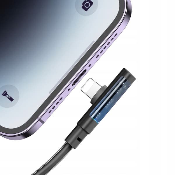 MCDODO ANGLE USB-C LIGHTNING FLAT KABEL 36W IPHONE 12 13 14 SORT 1M