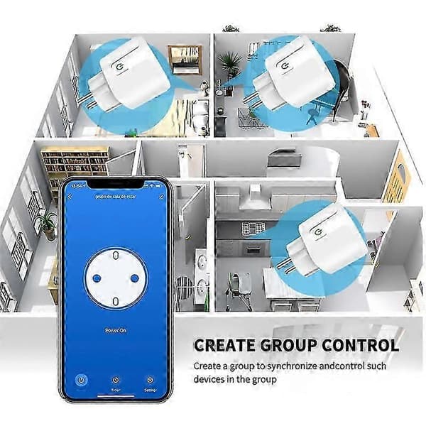 Tuya WiFi Smartuttag EU 16A/20A med Strömövervakning Smart Plugg Uttag
