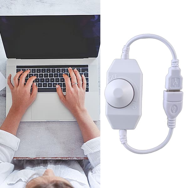 DC5V USB LED Dimmer Extension Cord Speed Control Switches Power Cable Controller White 0.06