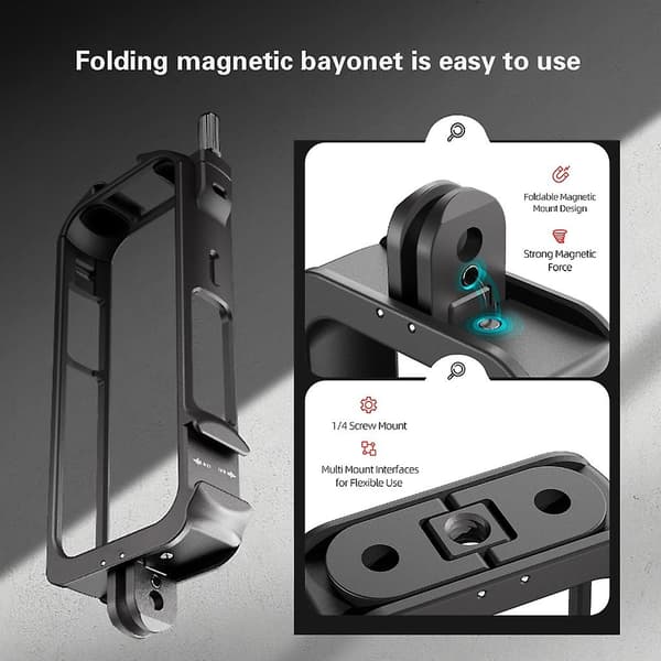 Beskyttende rammehusadapterfeste for Insta360 OneX3-kamera