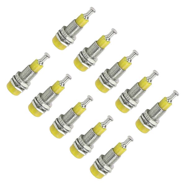J.40006 10st/set 2mm Nickelpläterad Bananhona Jack Uttag Panelmonterad Bindningsstolpe Gul