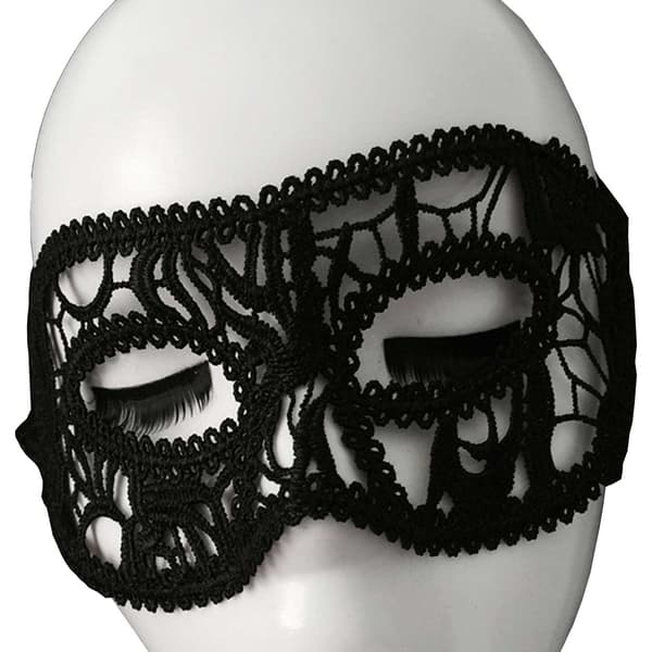 Maskeradmask Venedigbalmask - Spetsögonmask svart black