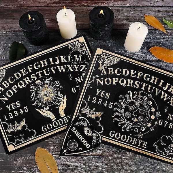 12\" Ouija Board Trä Divination Pendelbräda Graverad Magisk Bräda Häxa Sol Pendelbräda Set Wicca Altartillbehör A