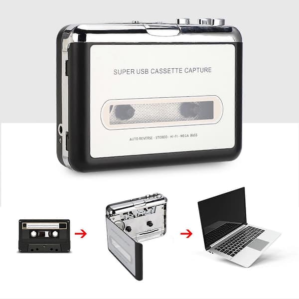 USB til MP3-båndopptaker, stereolydmusikkspiller, kassettspiller