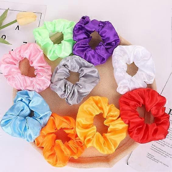 Glødende Scrunchies Sateng Hårstrikker Store Tarm Hårstrikk grey