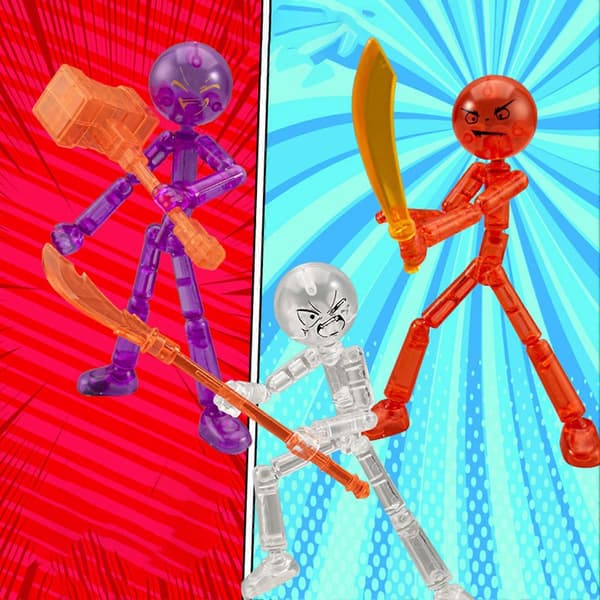 【2F】3/6 stk. Poserbar Stickman Action – Bærbar og foldbar – til sommeraktiviteter 3pcs