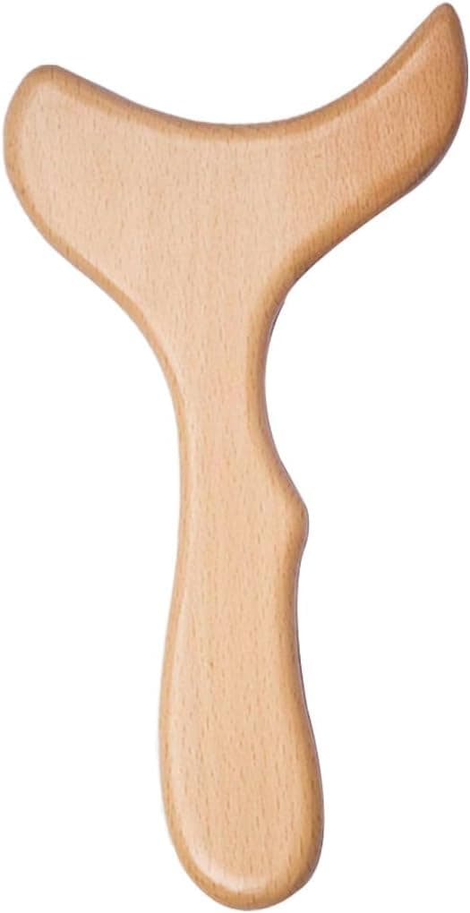 Gua Sha lymfemassageapparat af træ, velegnet til krop, ryg og nakke