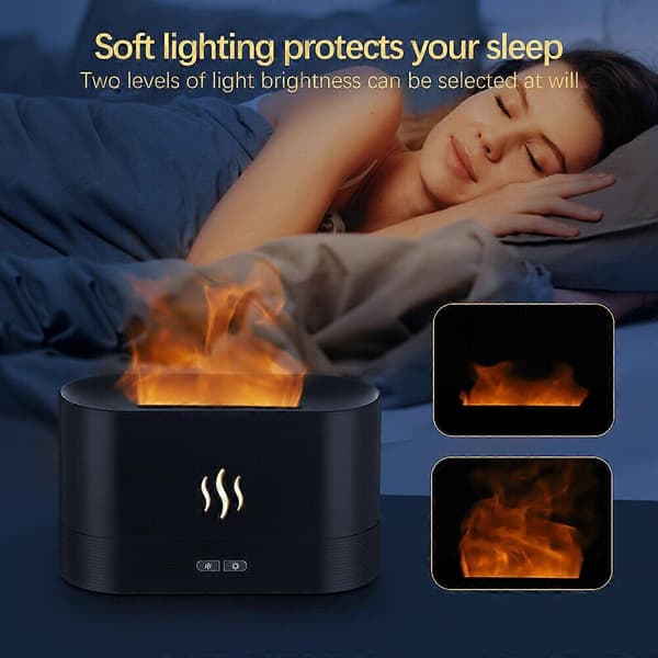 [2F] Flame Fragrance Diffuser Bärbar Flame Luftfuktare för Hemmakontor Yoga