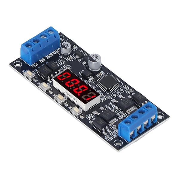 Timer Modul Trigger 2-vägs Multifunktionell Svart Justerbar Fördröjningstimerbrytare DC7-30V