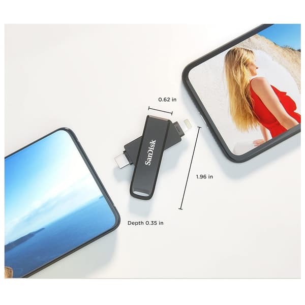 SanDisk iXpand Flash Drive Luxe 256GB Lightning / USB-C Musta a