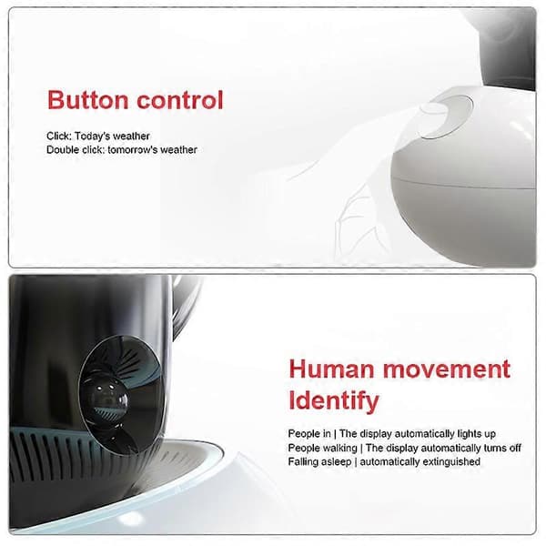 (Ny) Molnväder Tidsljus Multifunktionell Smart Induktion Barn Väckarklocka White