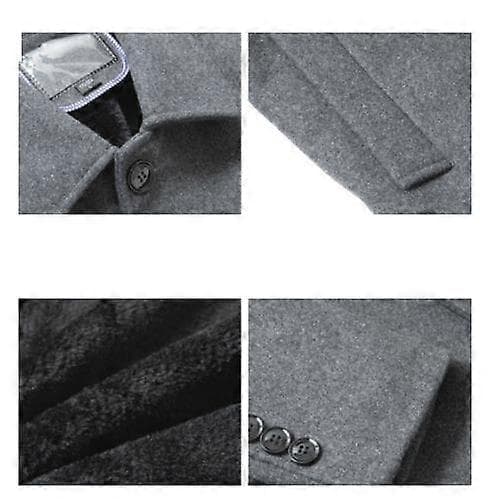 Ullfrakk for menn med tykk vinterfrakk Uformell Peacoat grey L