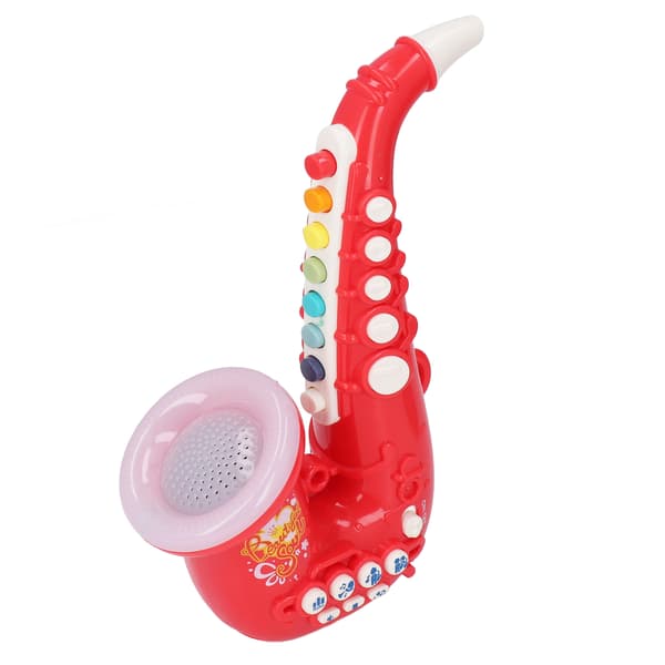 [2F]Barnesaksofonleketøy Gutter Jenter Nydelig Justerbart Musikkinstrumentleketøy Bursdagsgave til fest Rød