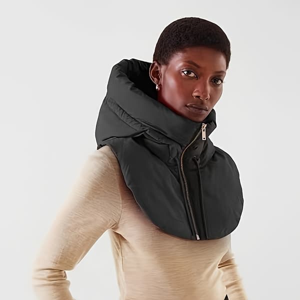 Unisex dunlue for høst og vinter, hettegenser med fuskepelskrage, passer til jakker Black Hat