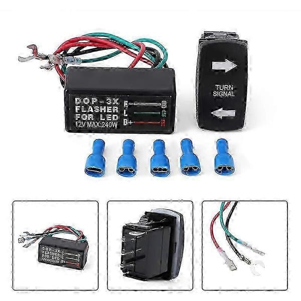 12V Universal 3-leder Flash Controller med blinklyskontakt LED-lys blinkrelæ til bådudgave 0718 5 5