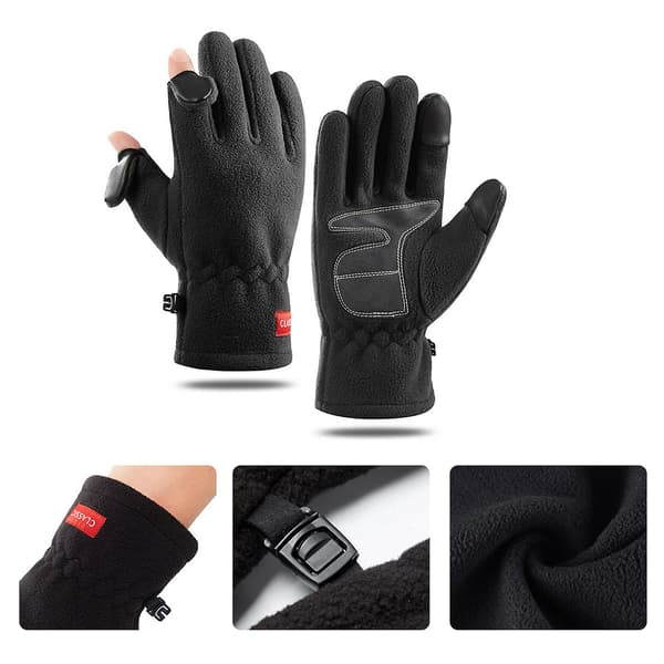 Vinterhandsker til touchskærm Elastiske manchetter Handsker Fleece Vinter Cykelhandsker Gray