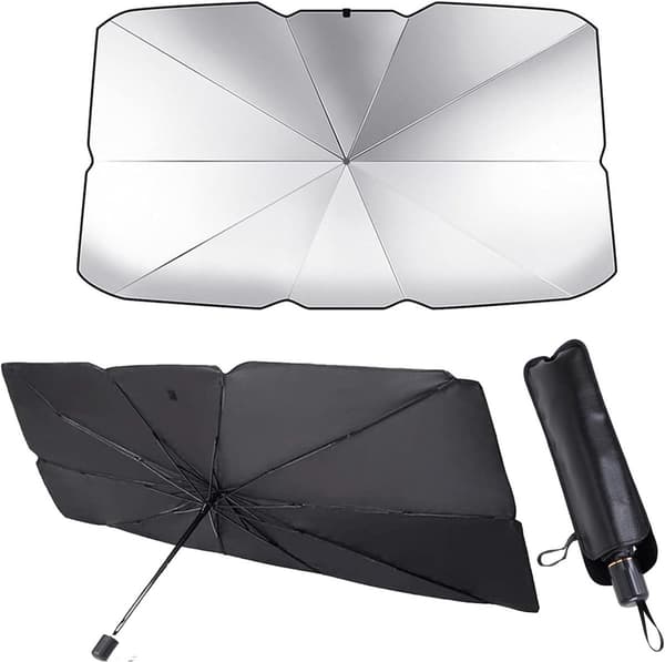 Bil frontrute solskjerm, 125x65cm, sammenleggbar UV-beskyttelse og varmeisolasjon, sommertilbehør