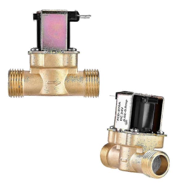 24V DC normalt lukket elektrisk messingventil kompatibel med vannkontroll G1/2