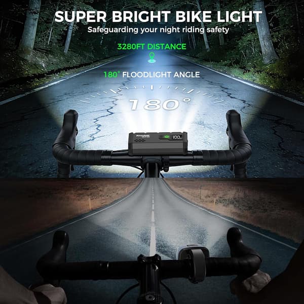 4800LM Pyörävalosarja Edessä Takana - USB LCD Vedenpitävä Ladattava MTB Maantiepyörään Stlye 2