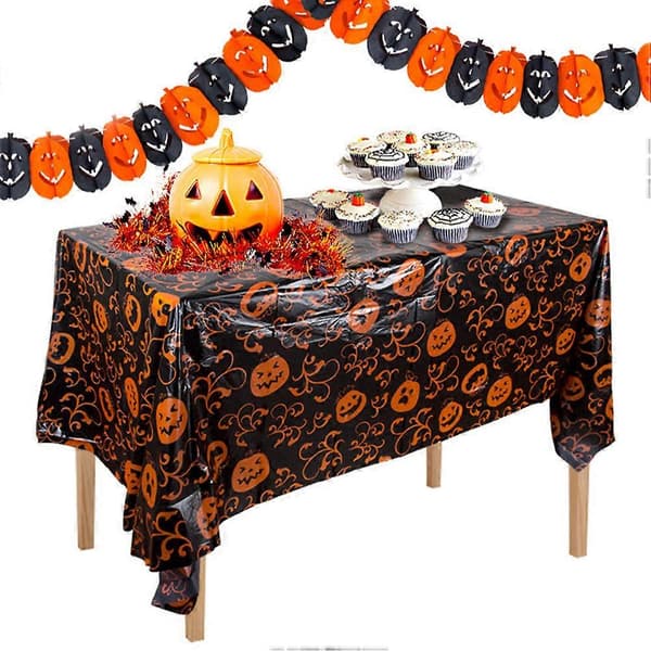 Halloween duk gresskar slott for dekor 2 stk festduk