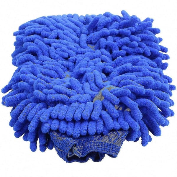 2x Premium Mikrofiber Chenille Superabsorberende Bilvaskevotter for Voks og Vask (Blå)