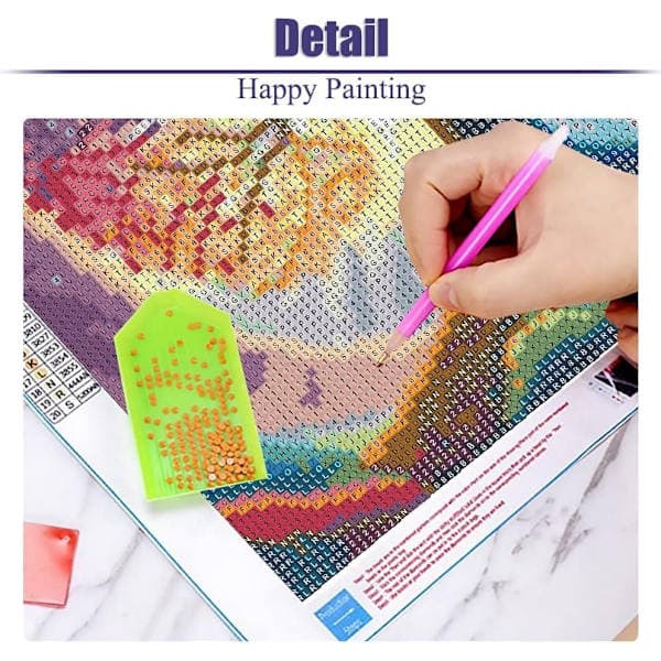 Fargerikt Livets Tre 5D Diamantkunst, Diamantmaling Full Bor 35x35cm[2F]