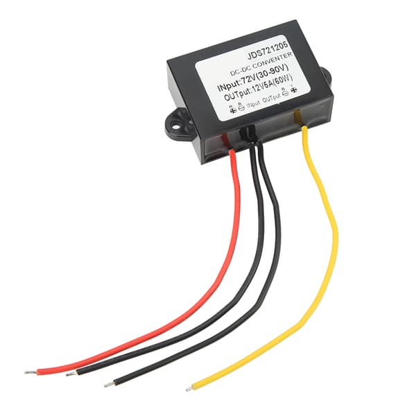 [2F]72V til 12V 5A DC Buck Converter Modul med Kabel Spenningstransformator IP67 Vanntett